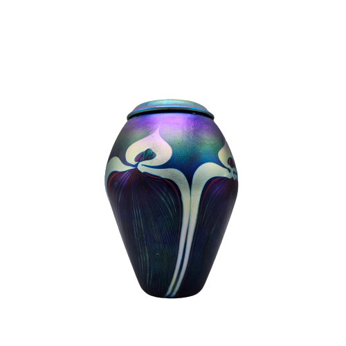 Carl Radke Phoenix Studios Art Glass Studio Pulled Feather Vase