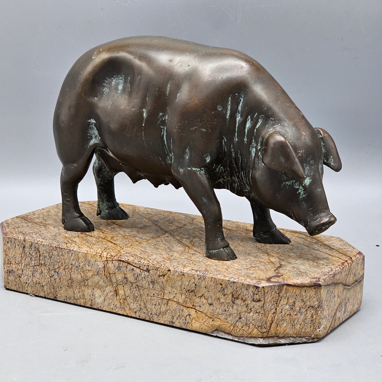 After Jules Moigniez (1835-1894) "A Prize Sow" Bronze Pig Sculpture