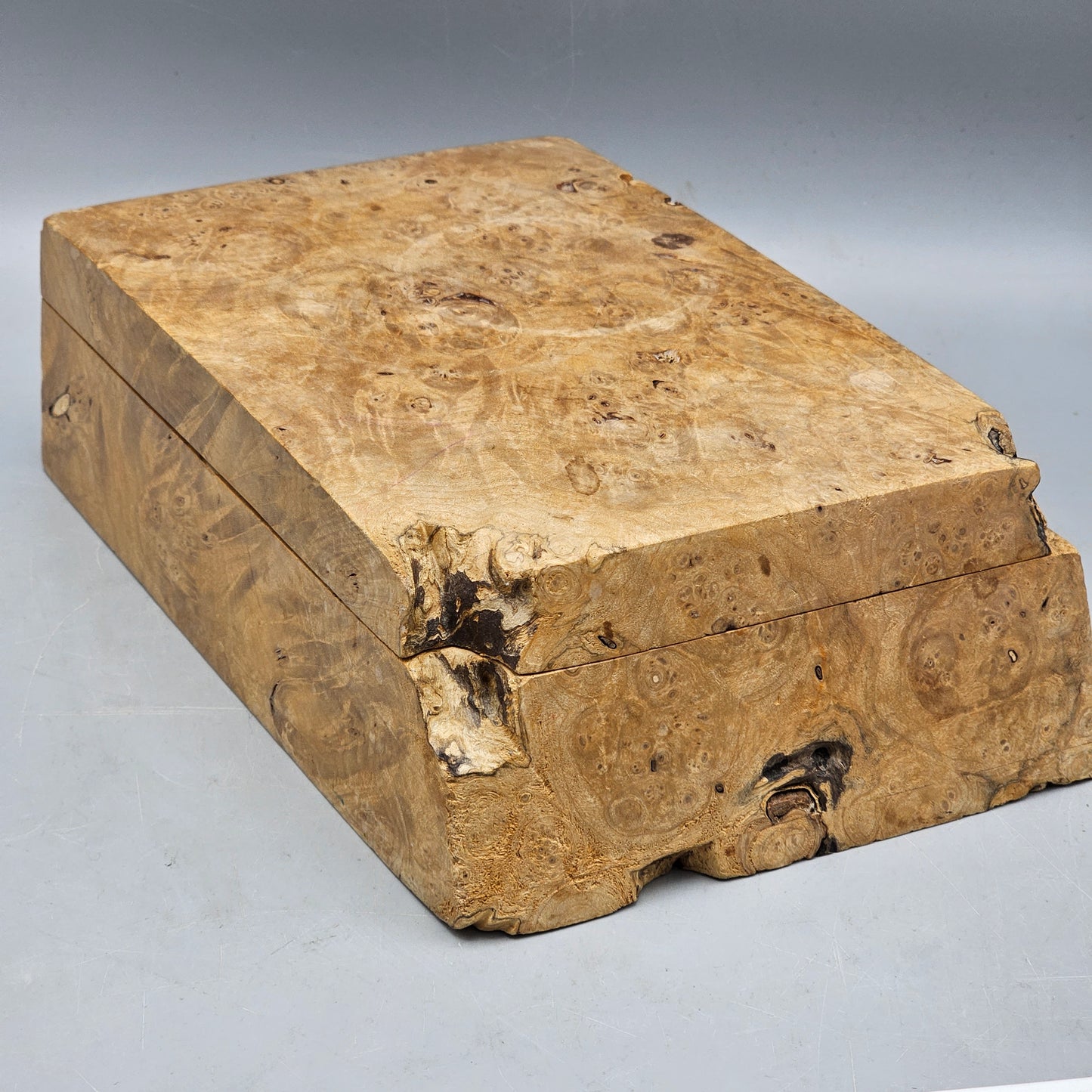 Vintage Signed Michael Elkan Burl Wood Hinged Box