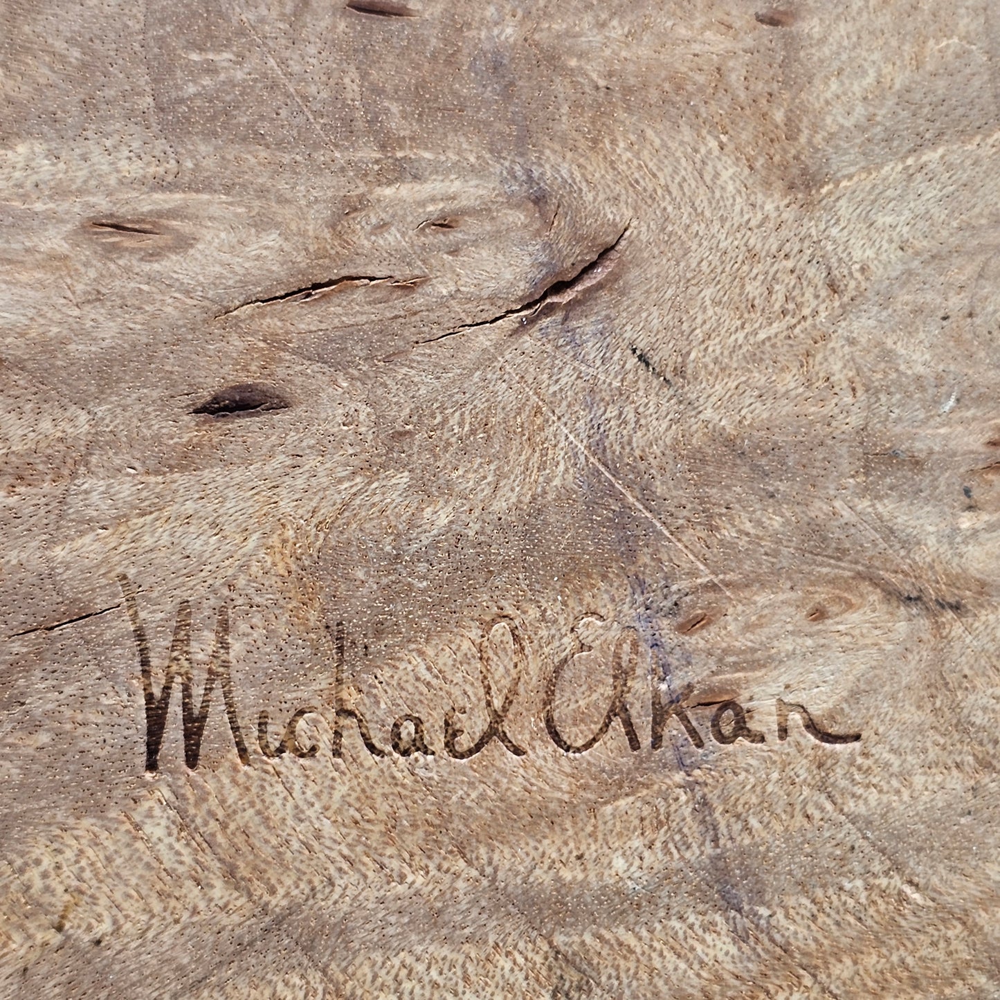 Vintage Signed Michael Elkan Burl Wood Hinged Box
