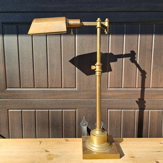 Restoration Hardware Adjustable Brass Library Task Lamp