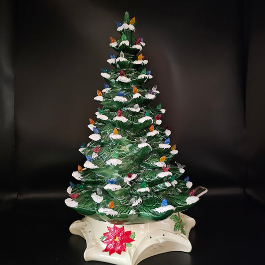 Vintage Ceramic Christmas Tree with Snow