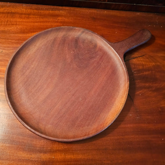 Vintage Wooden Pizza Pan Tray with Handle
