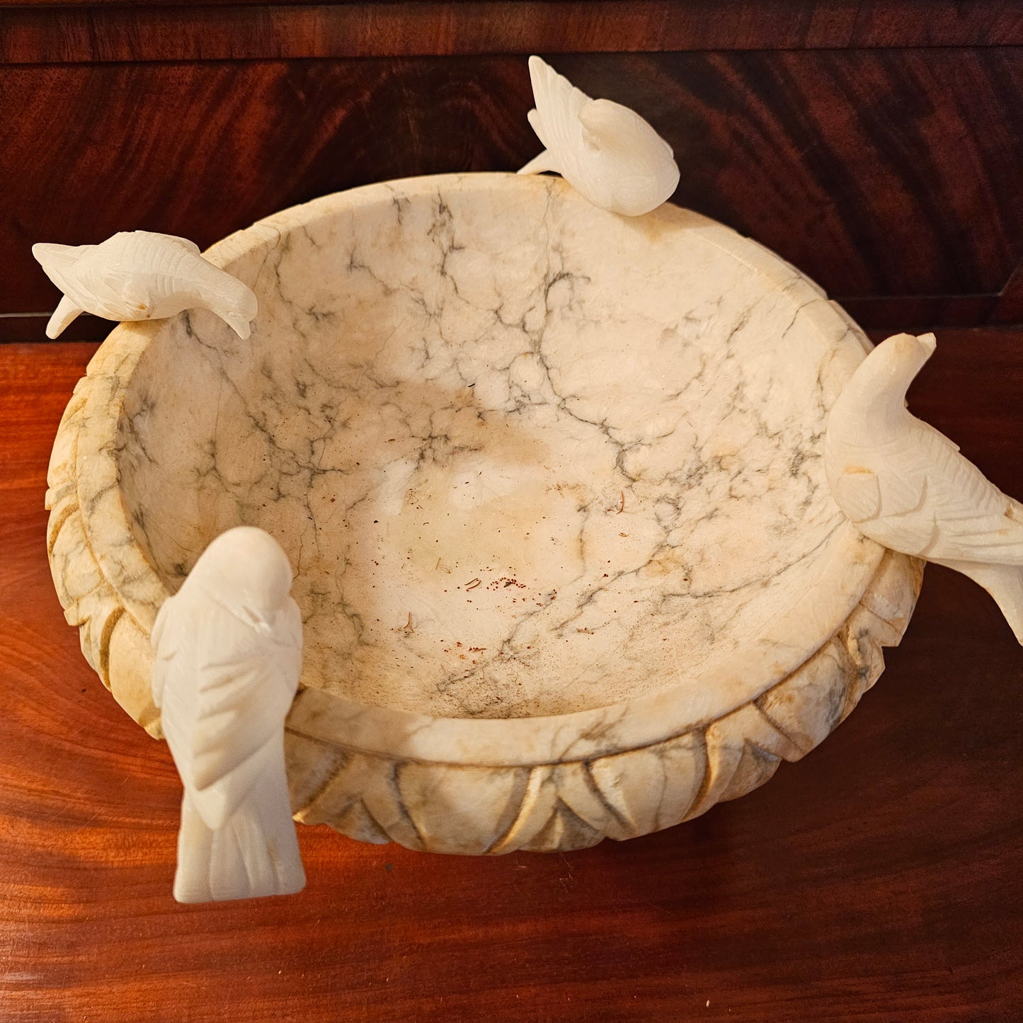 Italian Alabaster Centerpiece Classical Bird Bath Form ShopSBH