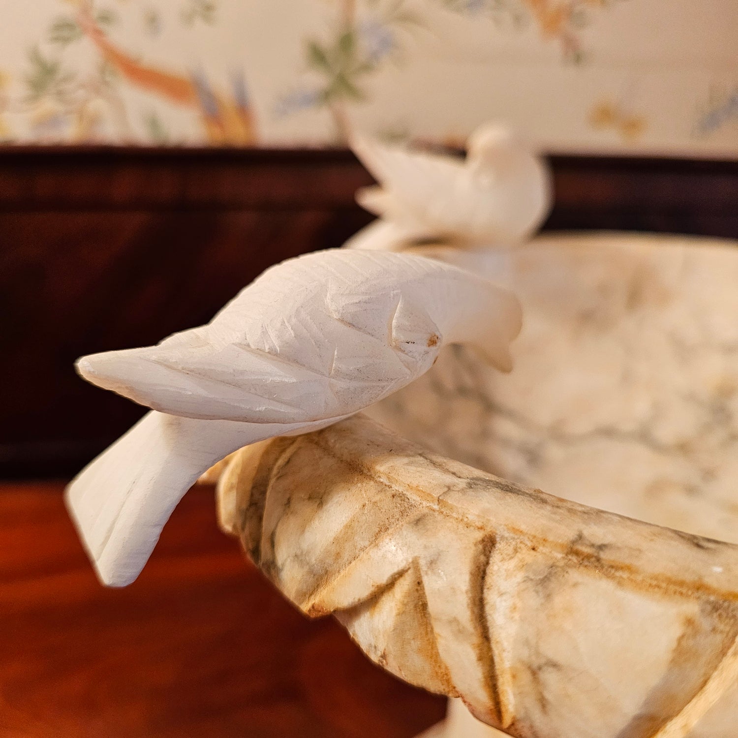 Italian Alabaster Centerpiece Classical Bird Bath Form ShopSBH