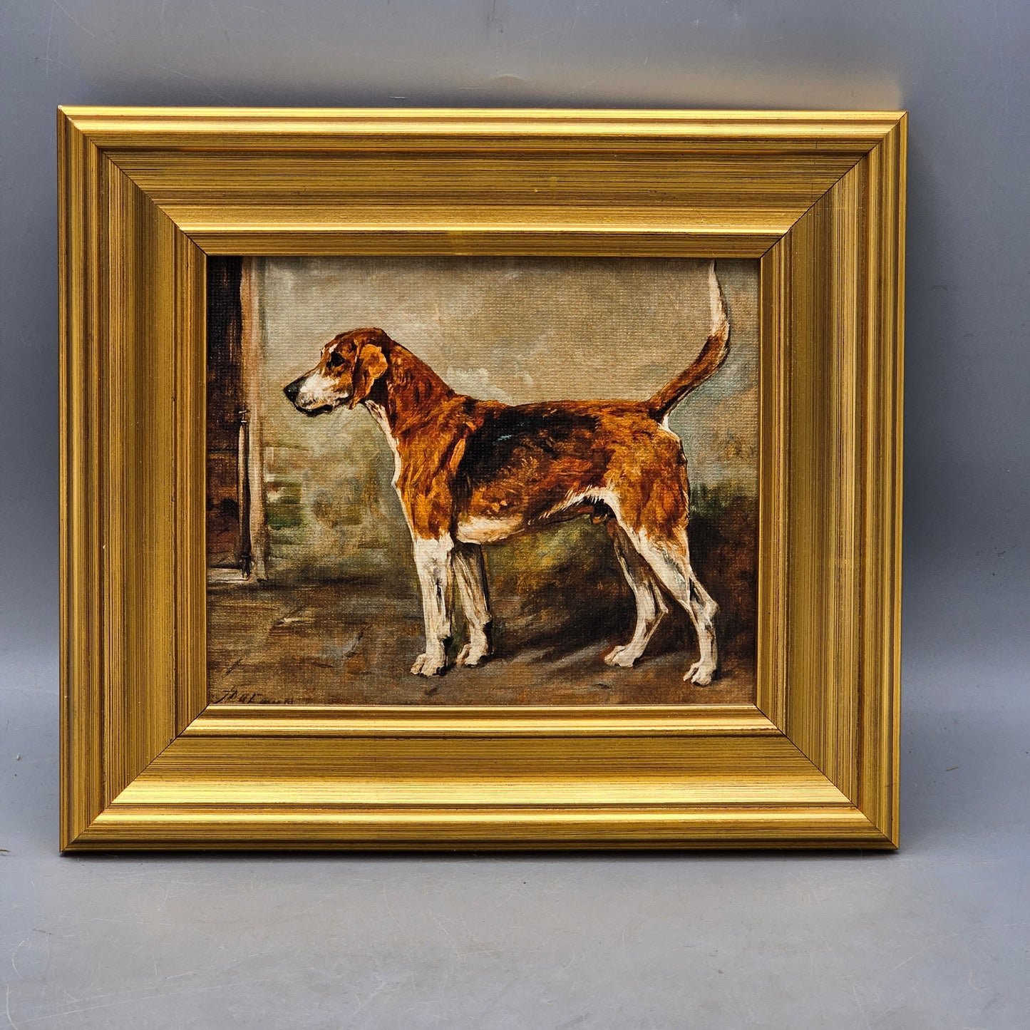 Vintage Print on Canvas of Dog ShopSBH