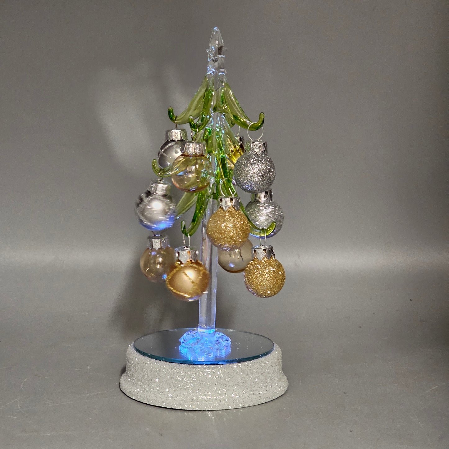 Lighted Glass Christmas Tree with Ornaments ShopSBH