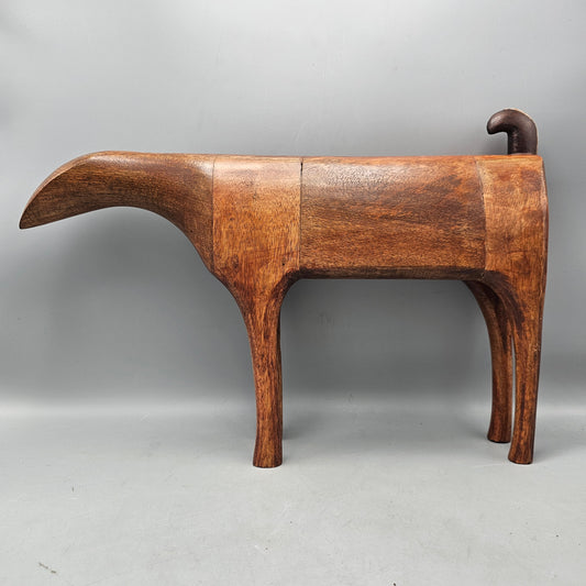 Large MCM Wooden Animal with Metal Tail