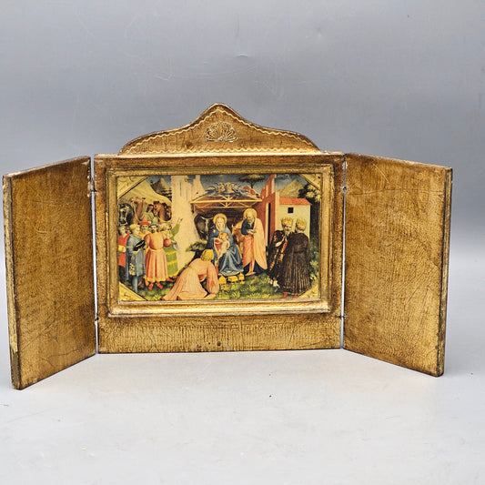 Vintage Triptych Florentine Icon