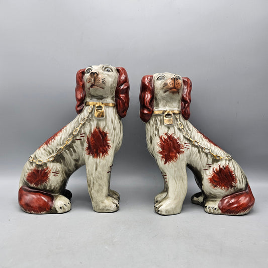 Pair of Decorator Staffordshire Style Dogs