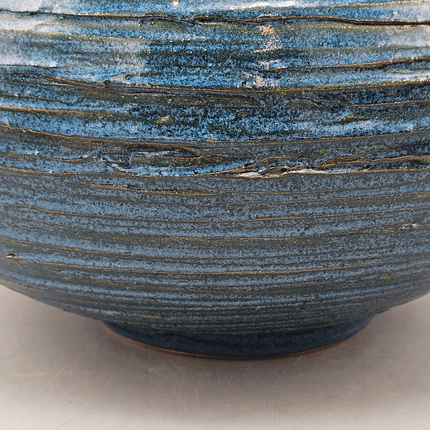 Large Studio Pottery Blue Vessel - Aldo Londi Style