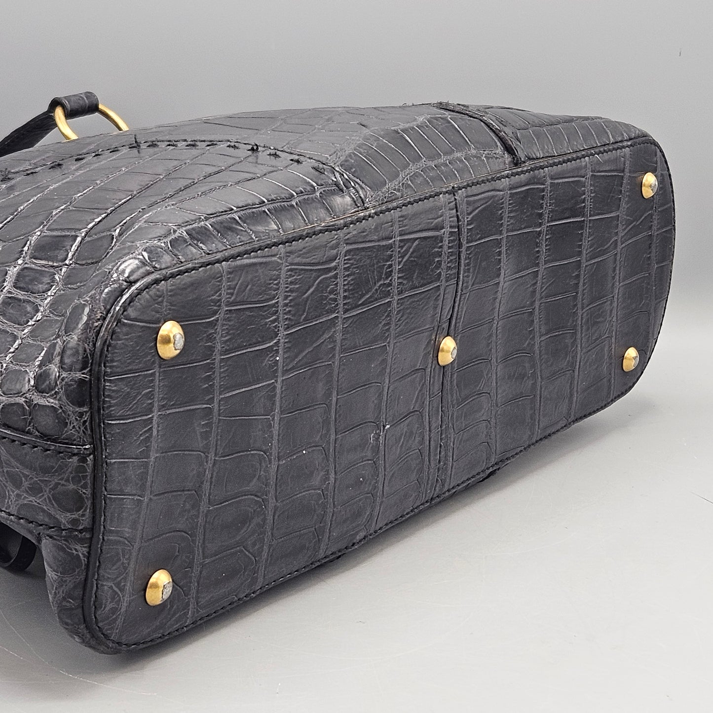 Yves Saint Laurent Crocodile Muse Bag Shoulder Tote Satchel