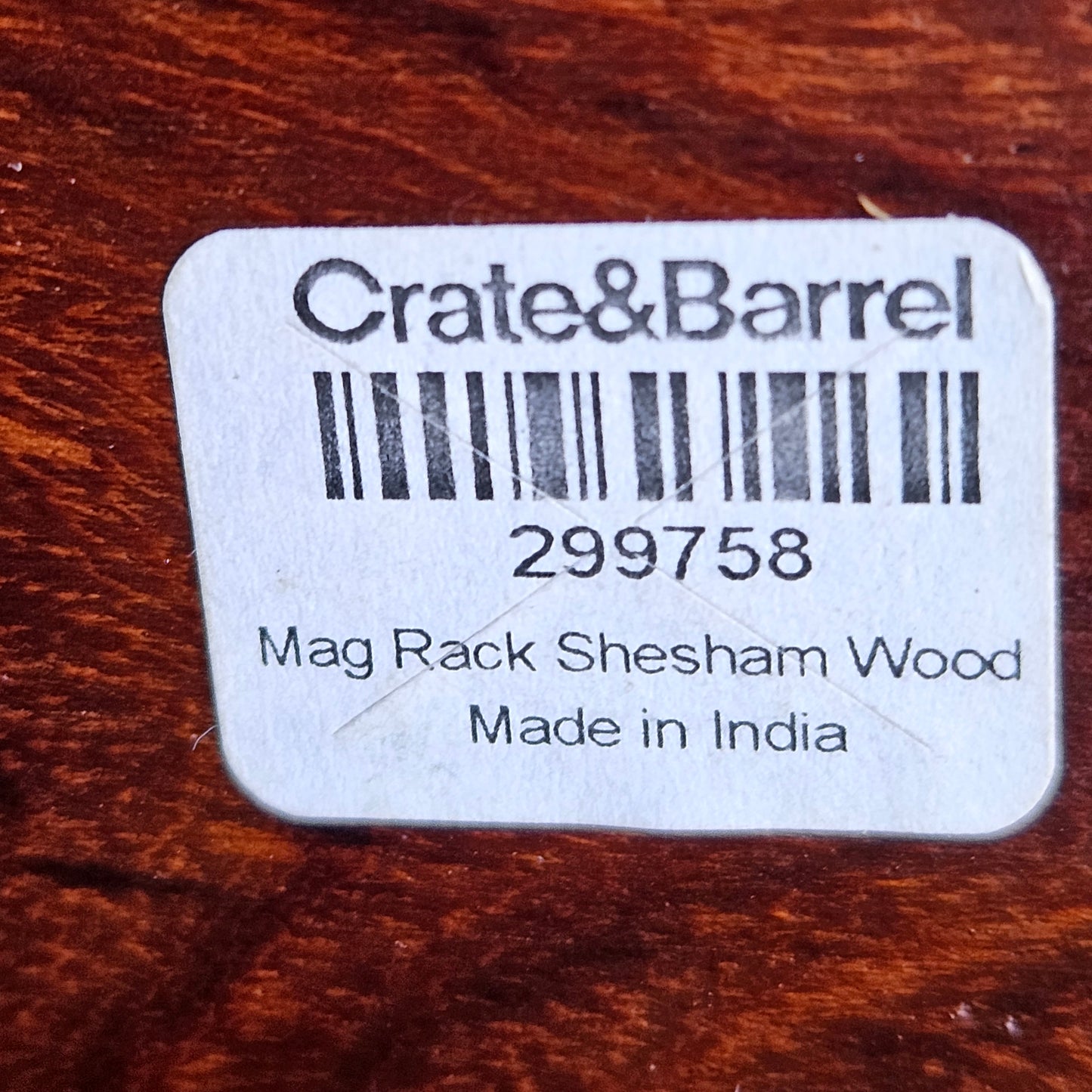 Crate and Barrel Magazine Rack Shesham Wood