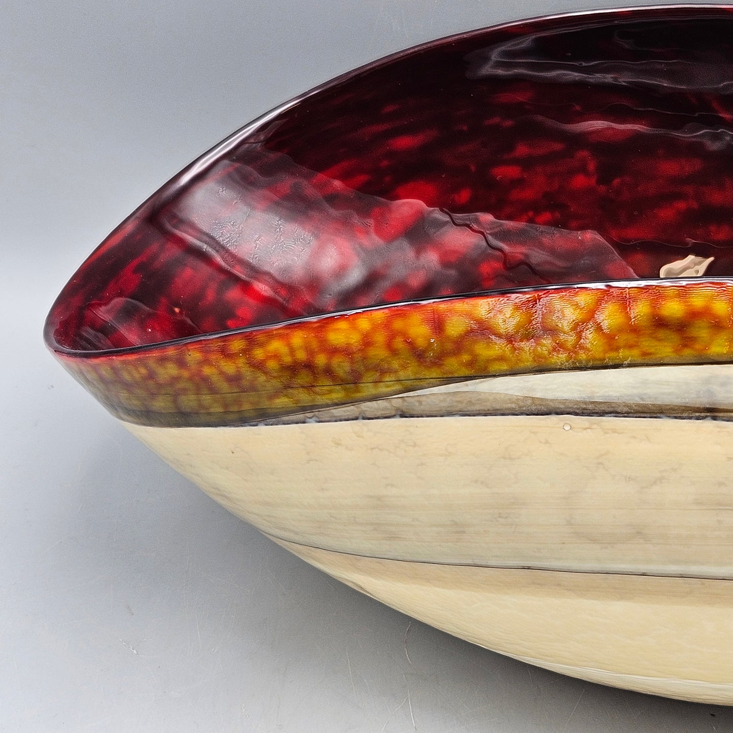 Beautiful Italian Murano Oval Glass Bowl