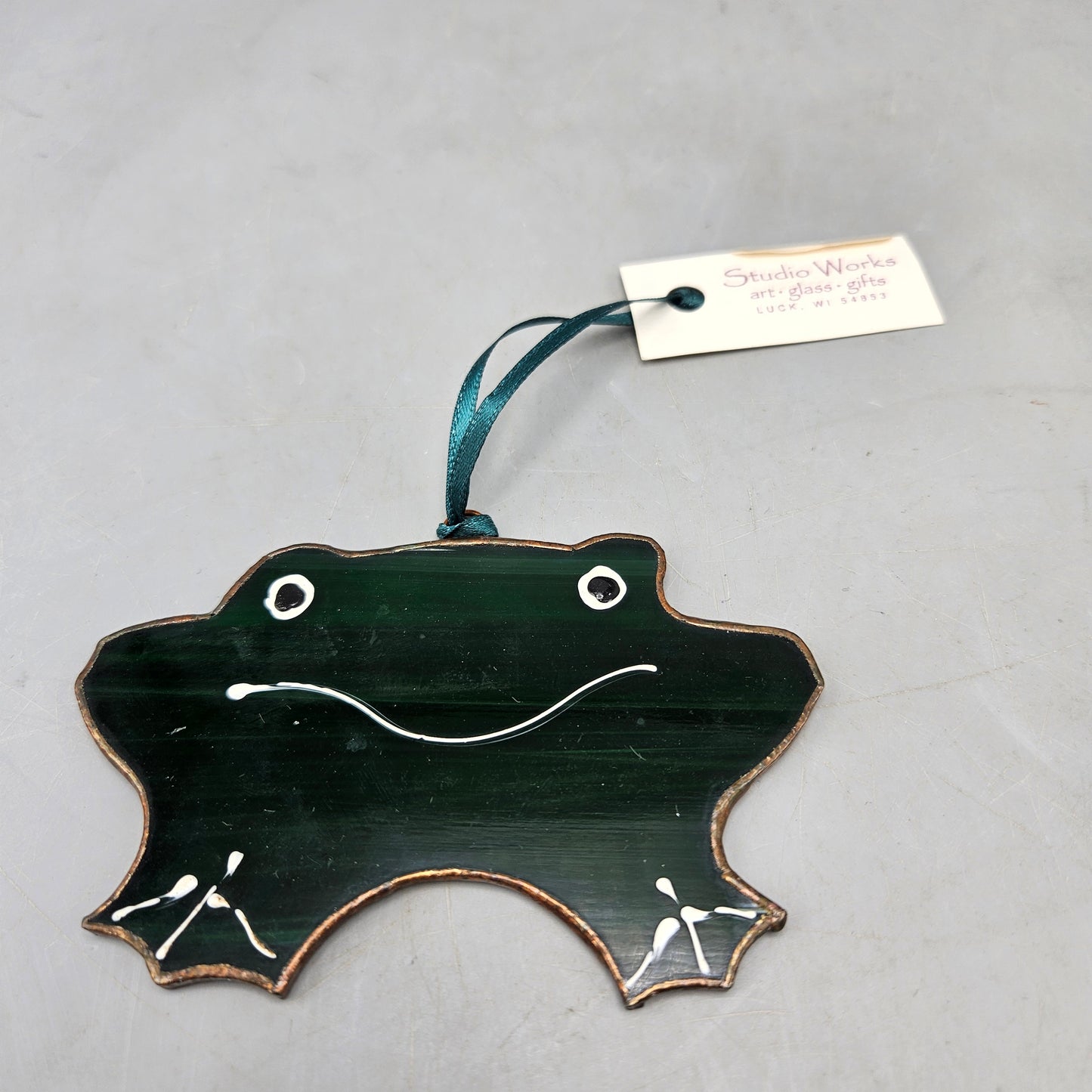 Studio Works Glass Frog Ornament Luck, WI