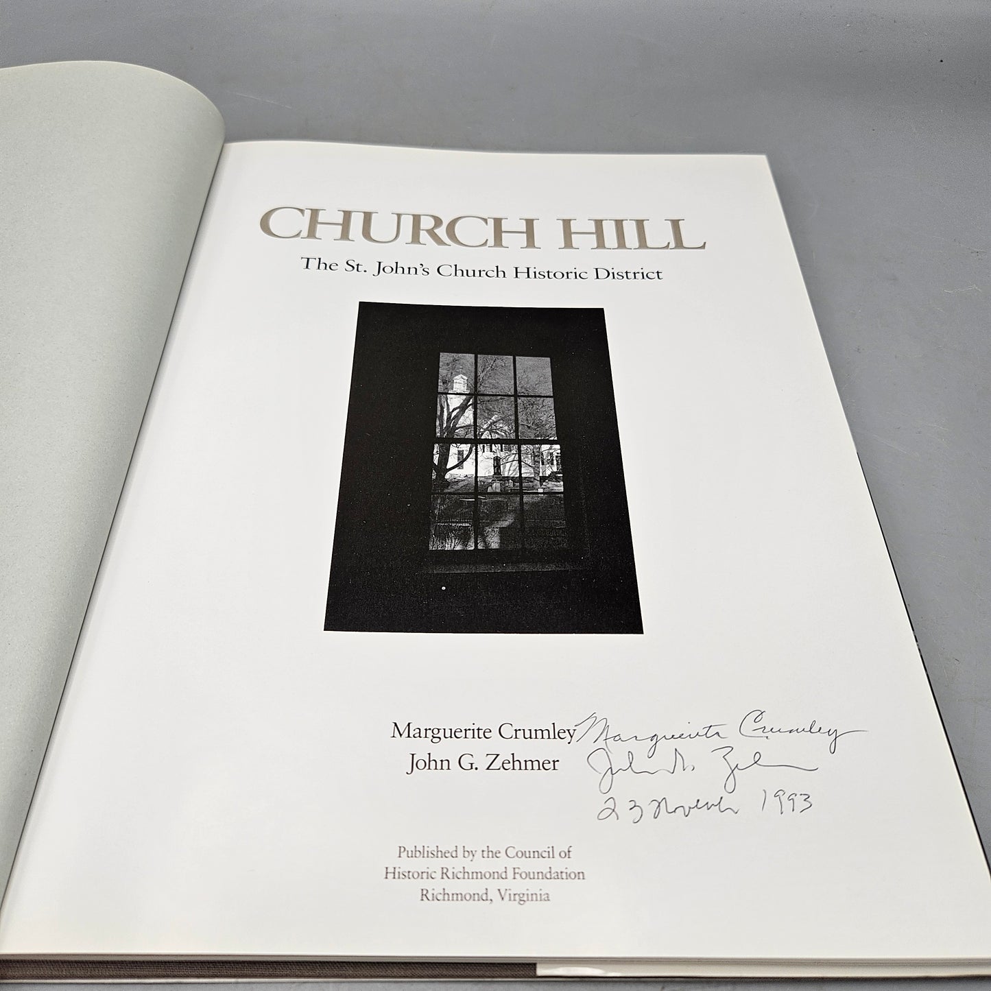 Book: Signed Copy Church Hill The St. John's Church Historic District Hardcover – 1991