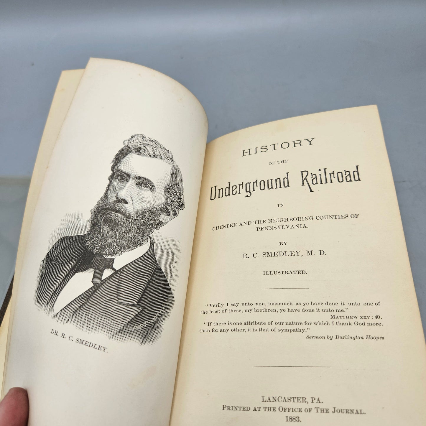 Book: 1883 History of The Underground Railroad in Chester & The Neighboring Counties of Pennsylvania by R.C. Smedley, MD