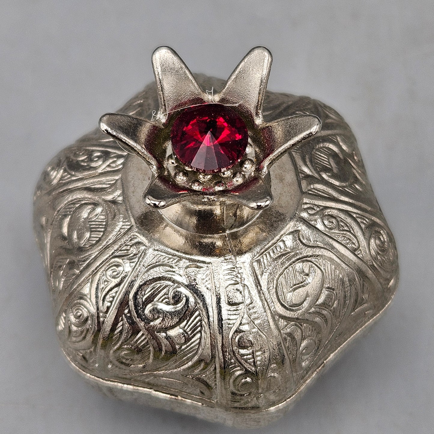 Silver Plate Pomegranate Trinket Box