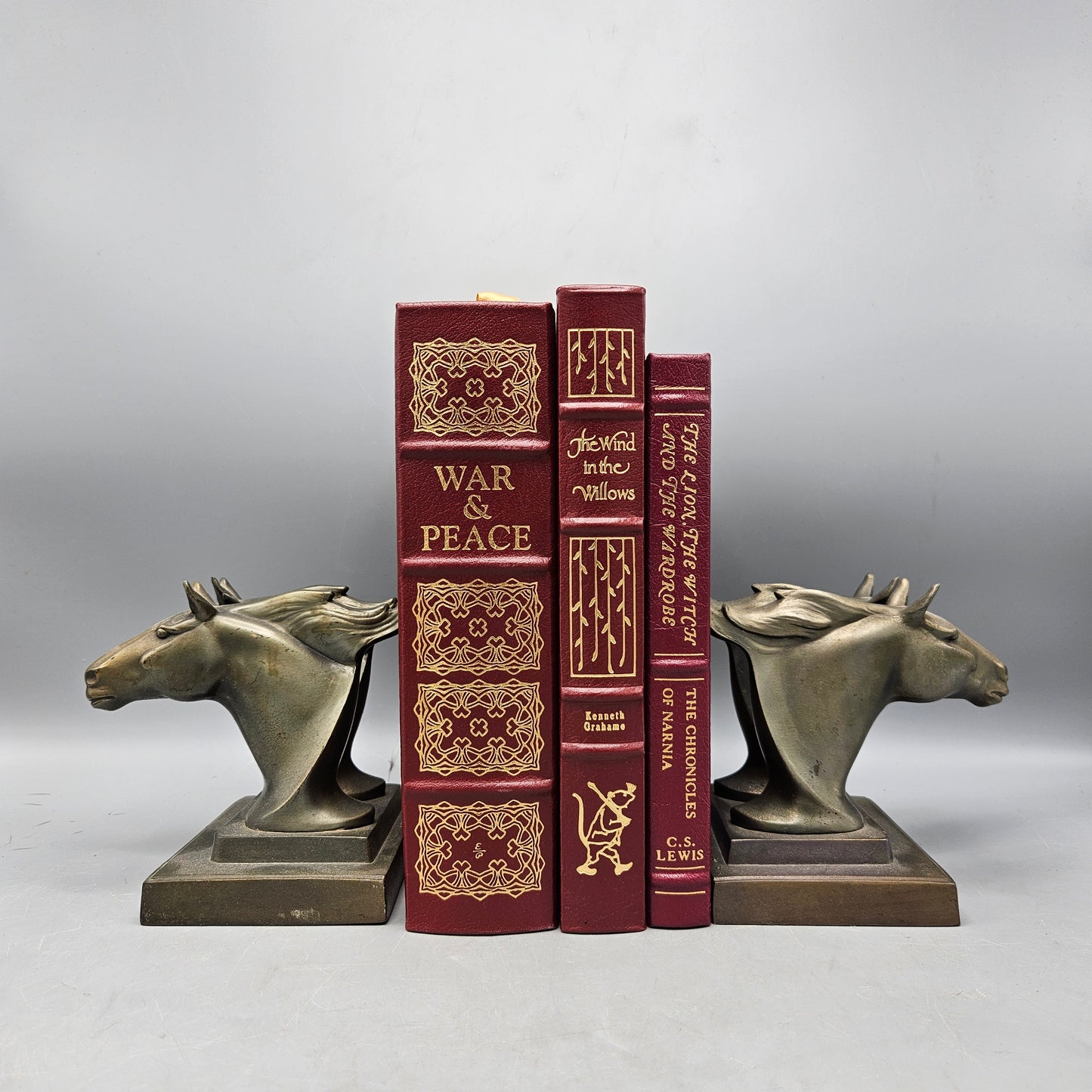 1920s Art Deco Frankart Double Horse Head Bronze Bookends