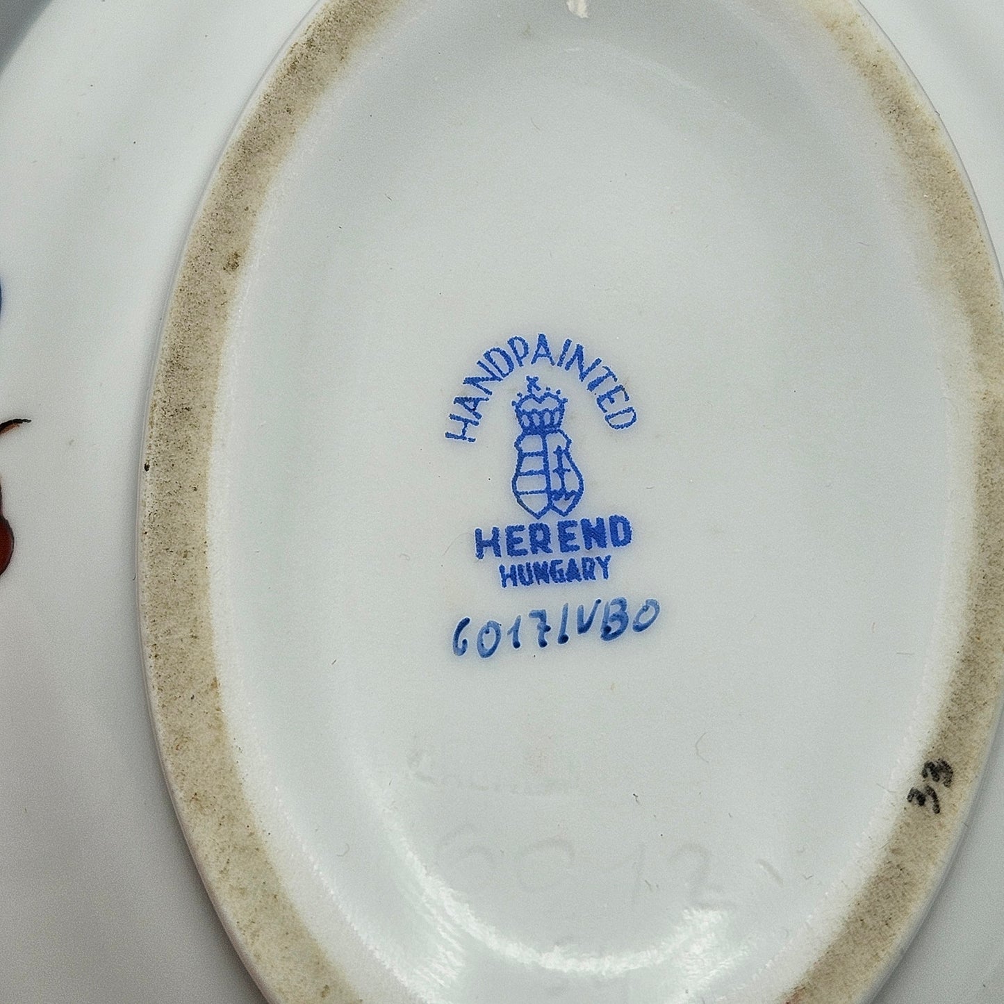 Vintage Herend Queen Victoria Hand Painted Porcelain Mini Tureen Lemon Finial