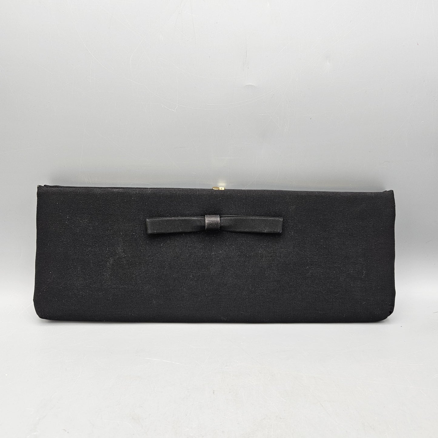 1950's Vintage Black Clutch Purse with Bow by HL
