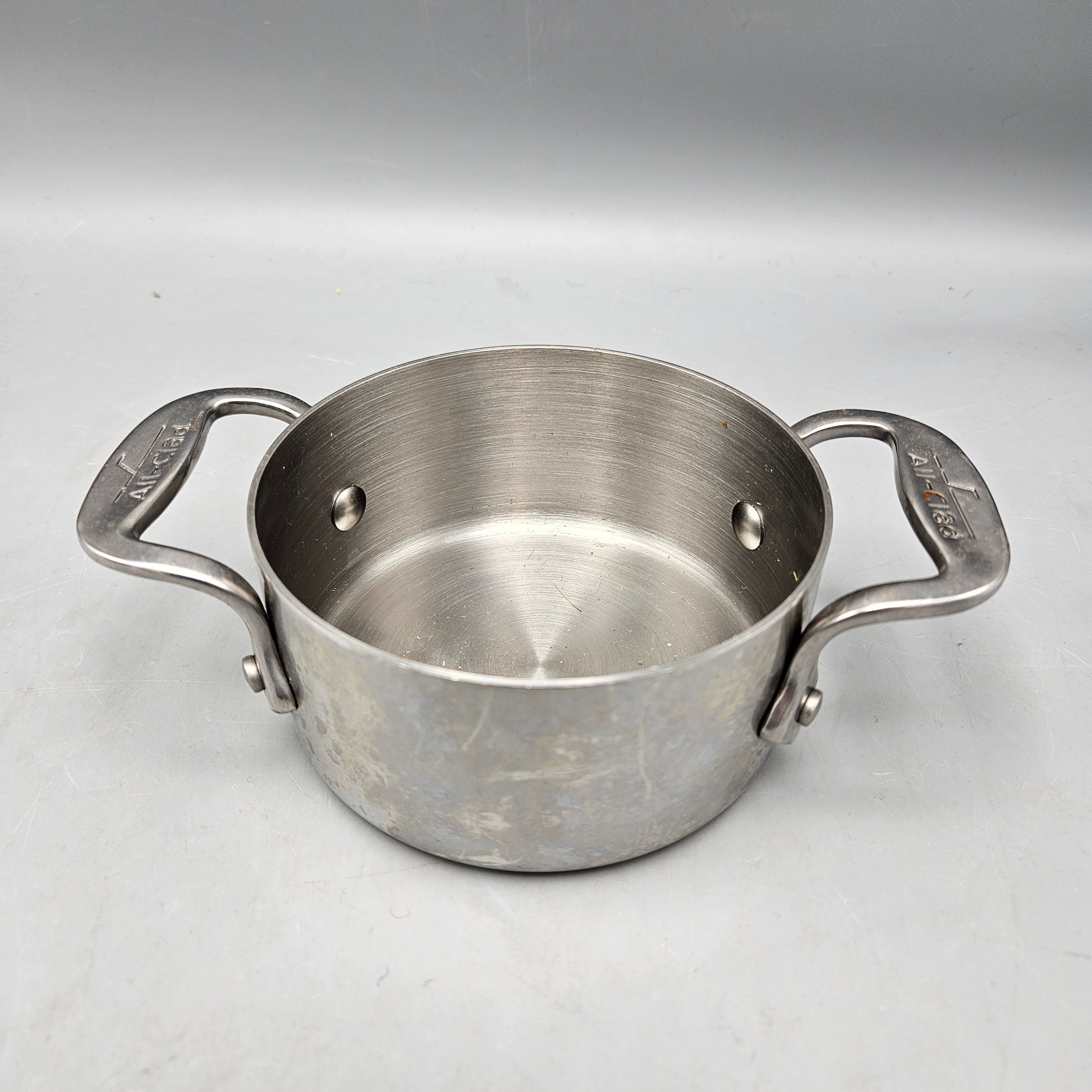 All-Clad Stainless Steel 0.5 Quart Mini Cocotte 1/2 qt Saucepan Pot with Lid  NEW