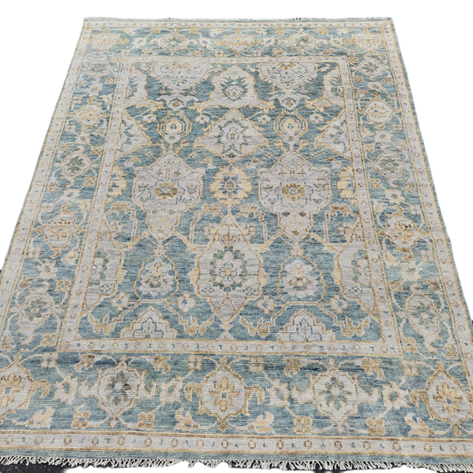 100% Wool Hand Knotted Beautiful Multi Colored Room Size Rug / Carpet - 7' 11" x 10'