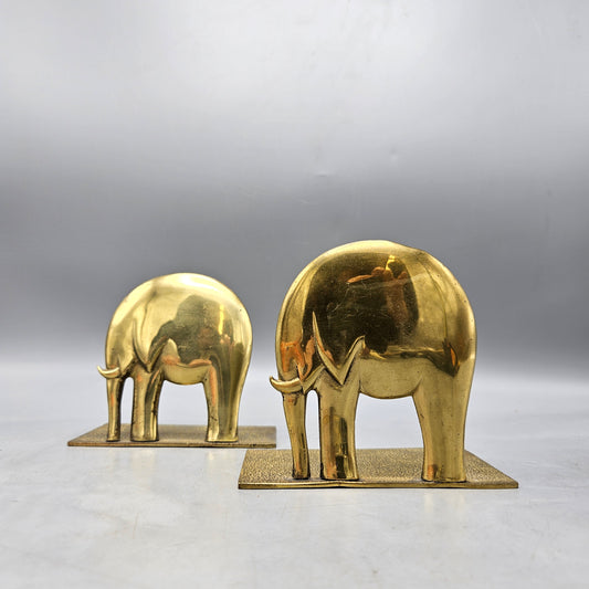 Vintage Brass Elephant Bookends Made in Austria