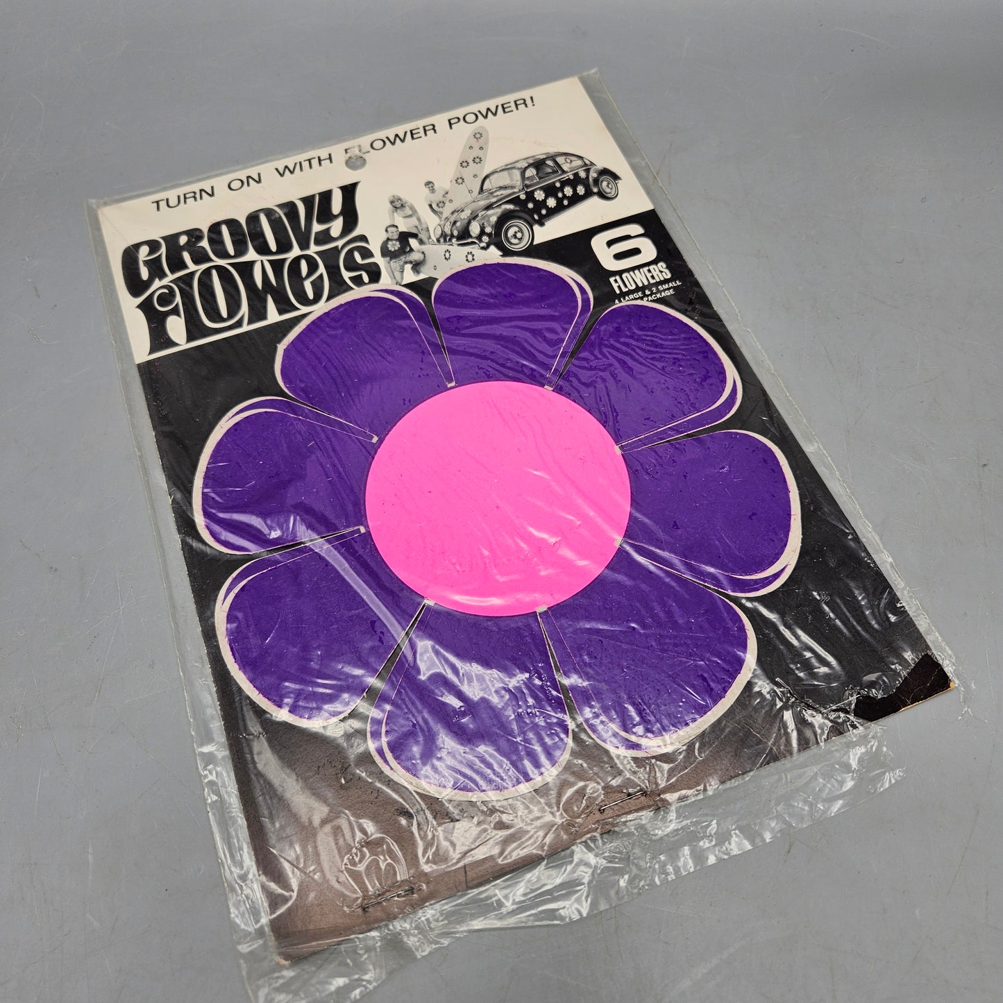 Vintage Vinyl Flower Power Stickers Open Package ~ 2 Stickers