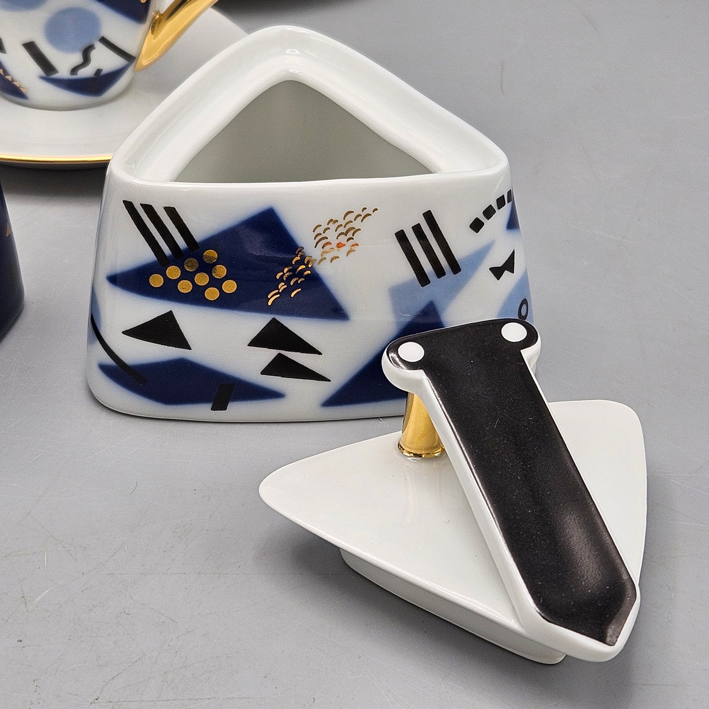 Set of Atelier Lesov Delta Decor Trigonometric Mocca Shape Tea Set by J Lastovicka