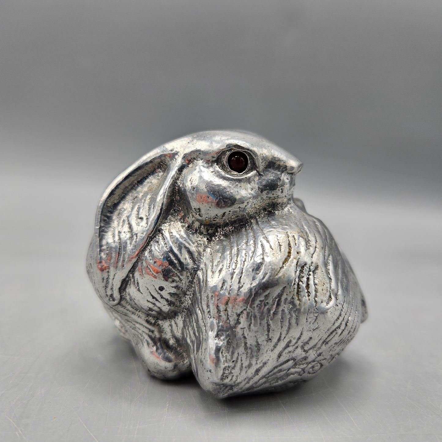 Vintage Silver 1992 Arthur Court Pair of Rabbits Snuggling Paperweight Figurine