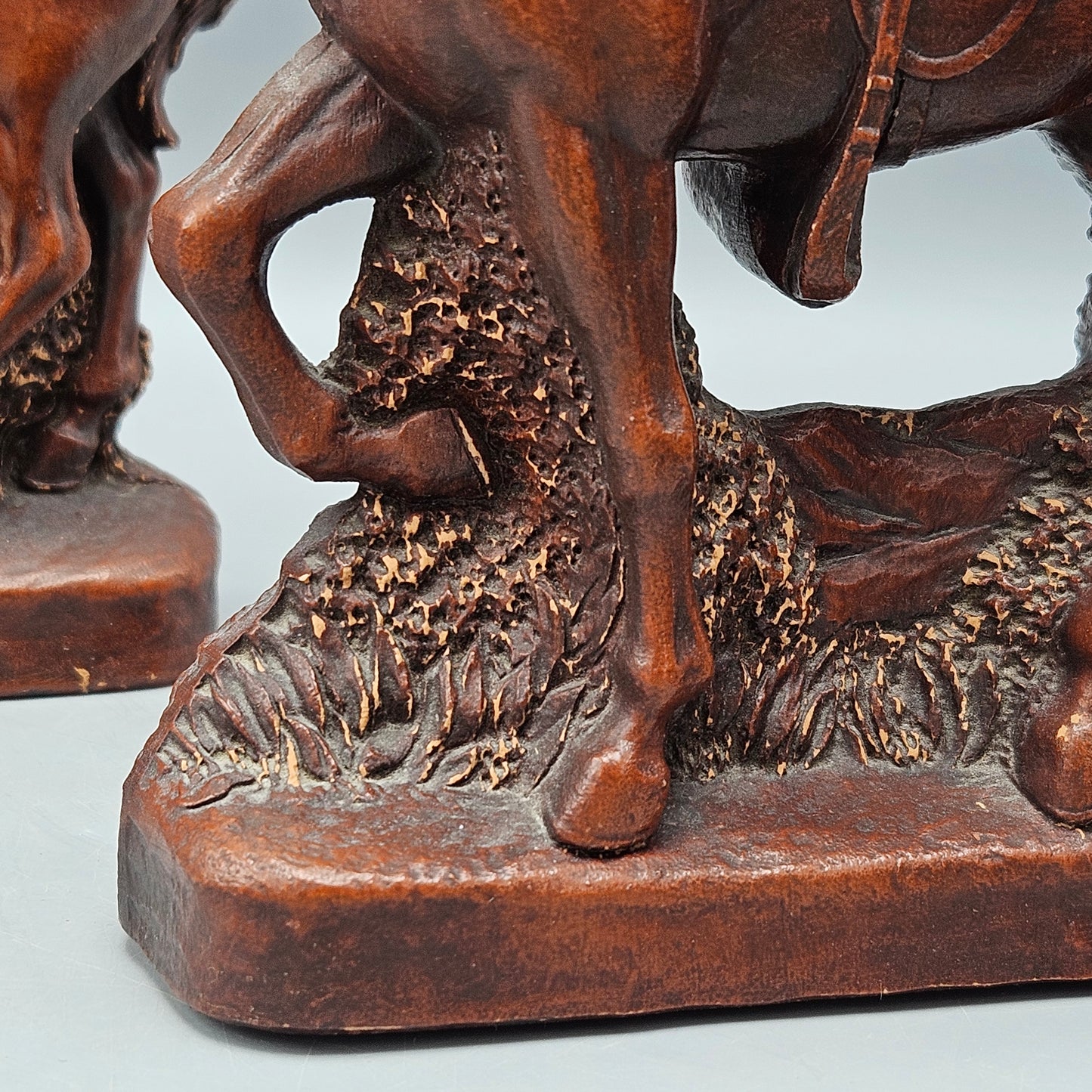 Pair of Vintage Resin Horse Bookends