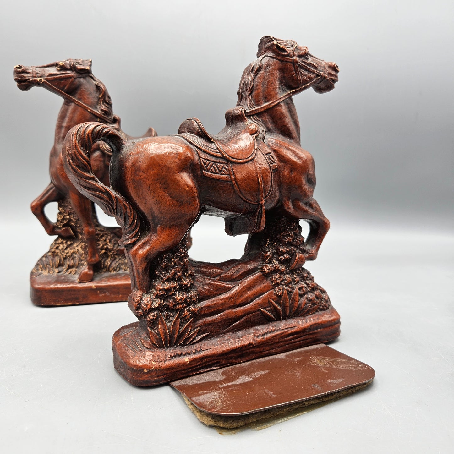Pair of Vintage Resin Horse Bookends