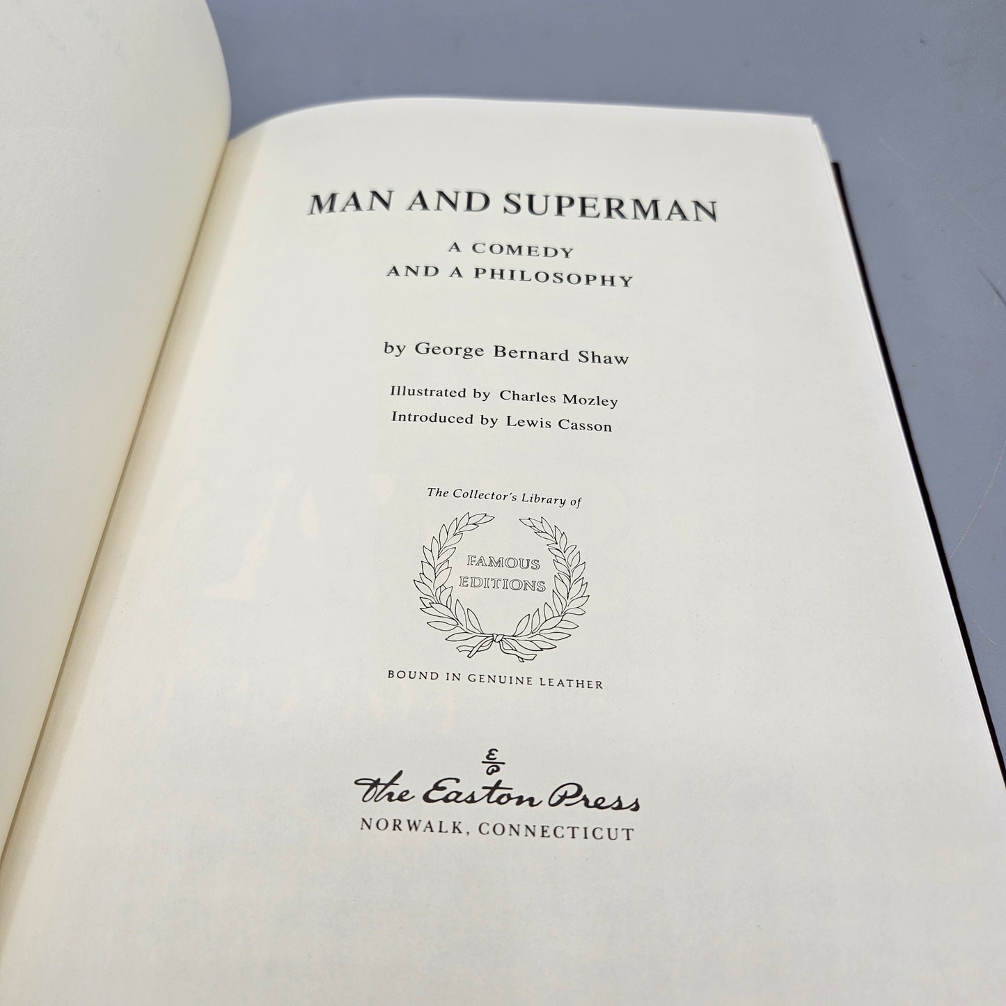 Book: Easton Press Famous Editions Man and Superman by George Bernard Shaw
