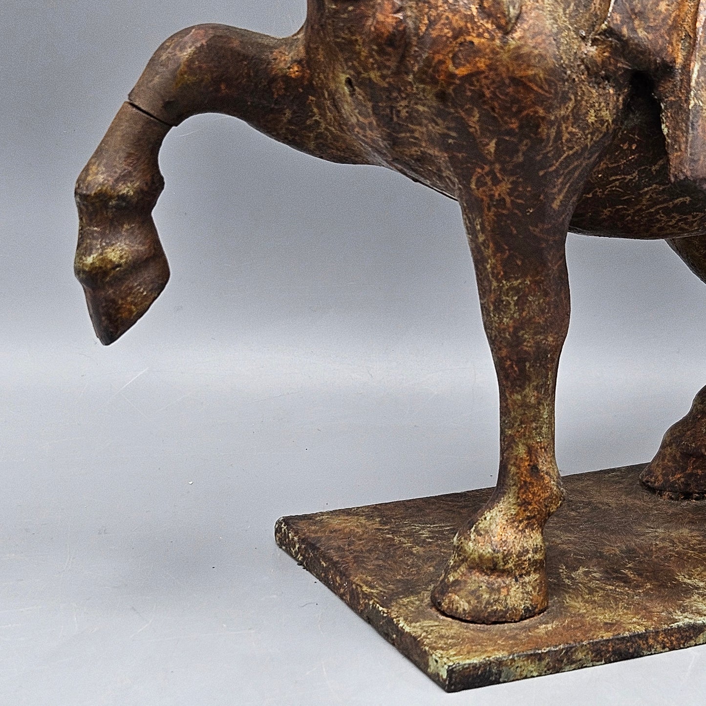 Vintage Asian Tang Style Cast Iron Horse Statue