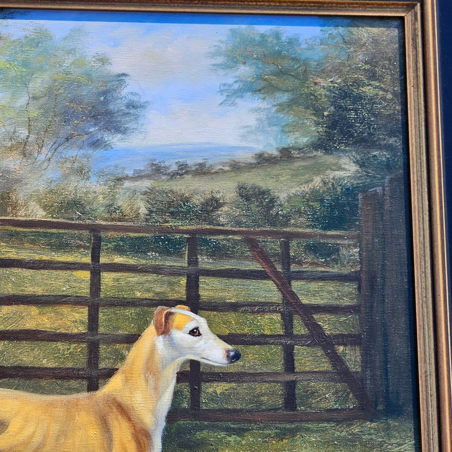 Chelsea House Whippets Dogs Oil Painting on Canvas