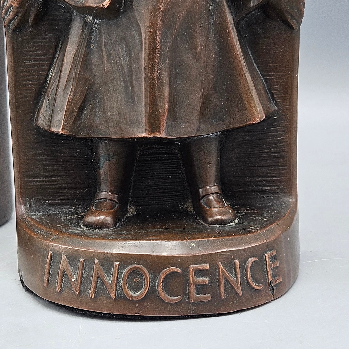 Antique JB Jennings Bros Innocence Bronze Clad Bookends