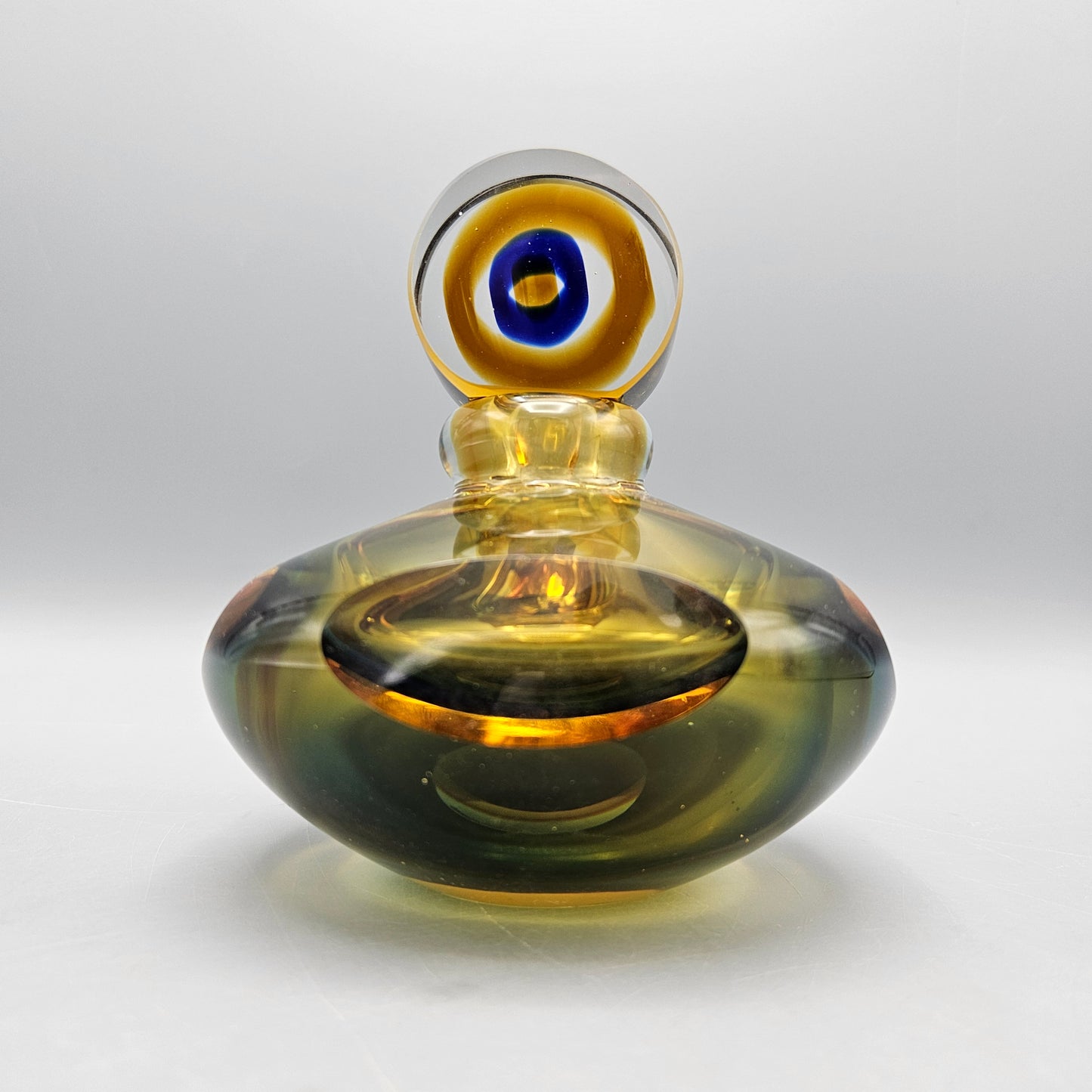 Vintage Murano Sommerso Heavy Blown Glass Perfume Bottle