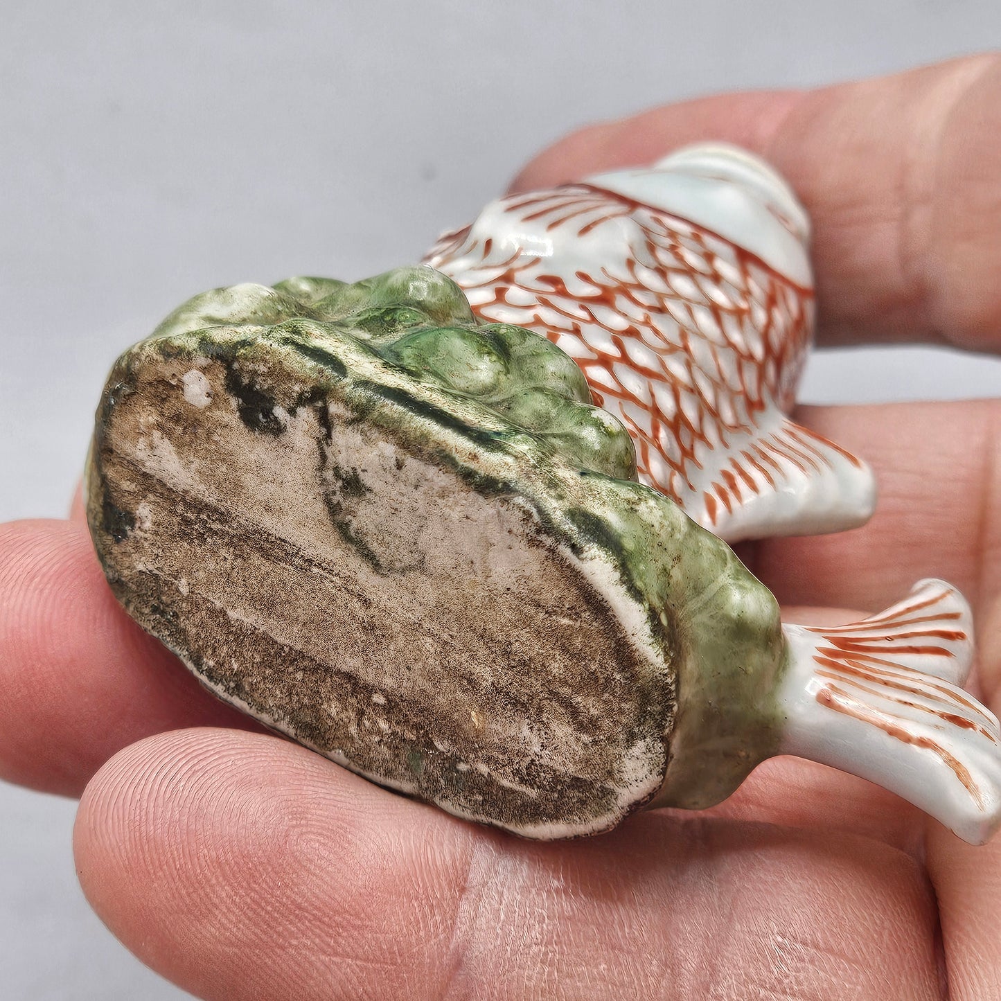 Vintage Porcelain Koi Fish Snuff Bottle