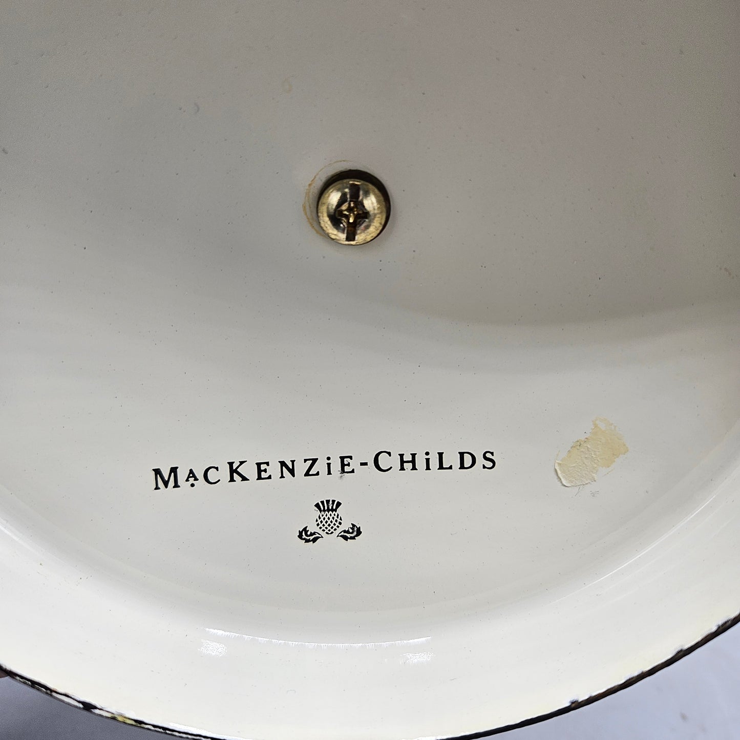 MacKenzie-Childs White Flower Market Cookie Jar