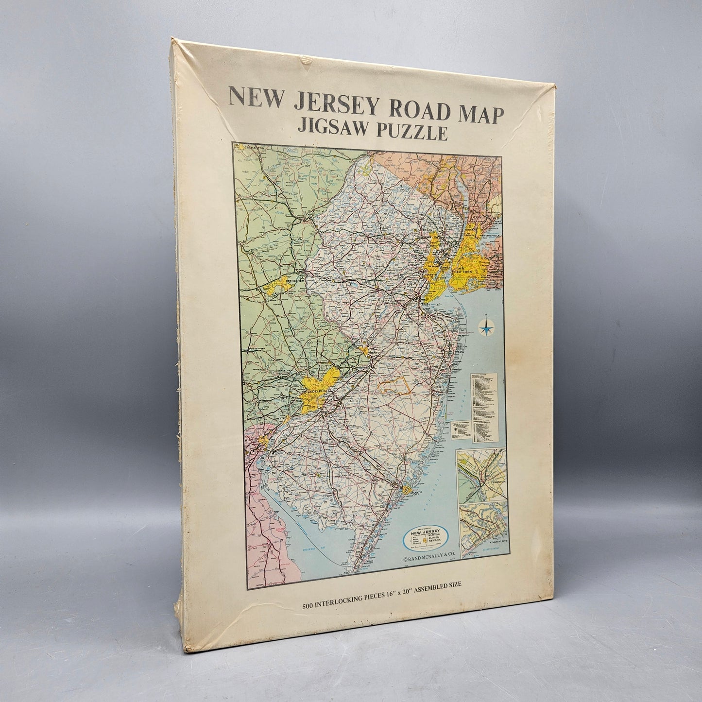 New Jersey Road Map Jigsaw Puzzle 500 Piece Gameophiles Rand McNally - SEALED