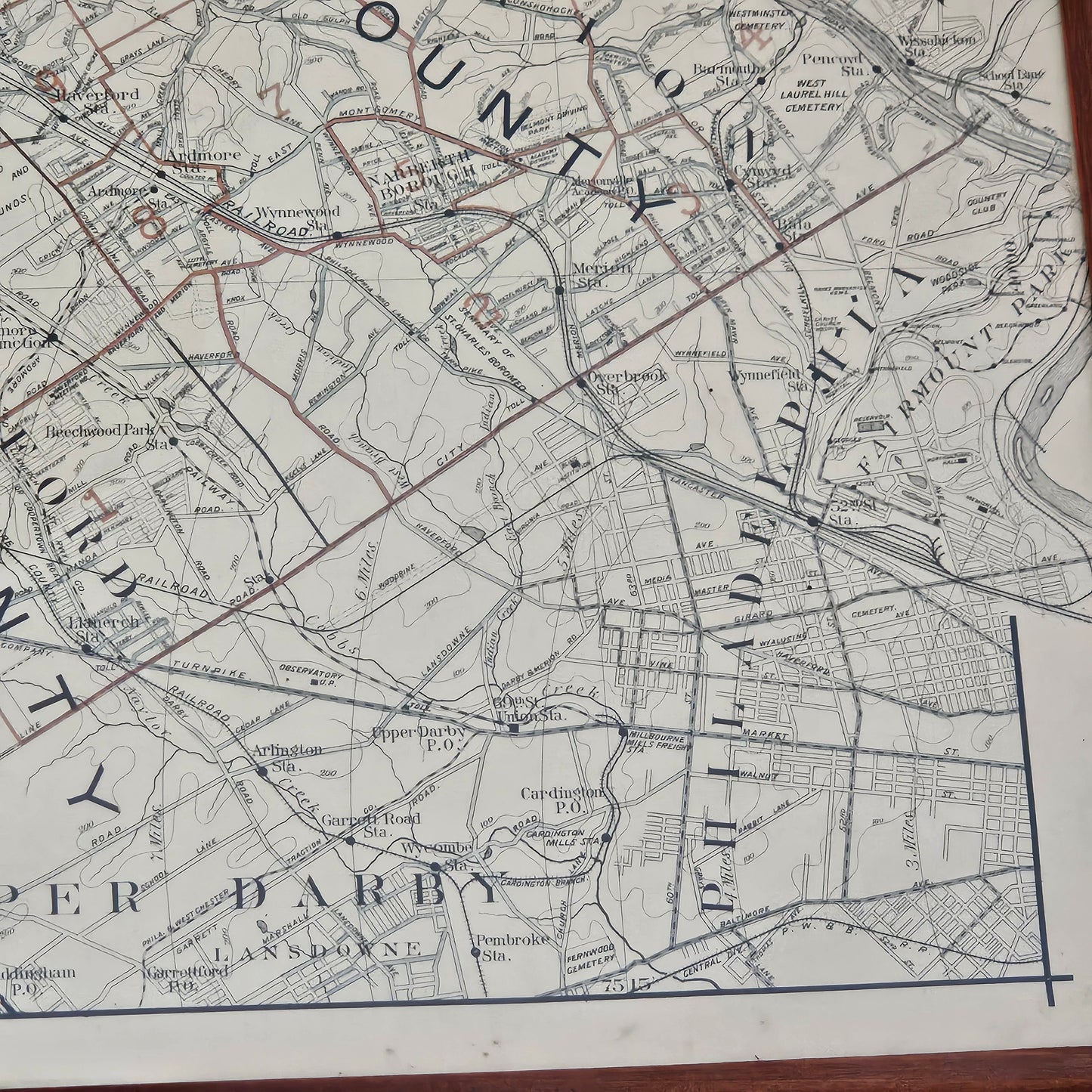 Vintage The Main Line Pennsylvania RR From Overbrook to Paoli Historic