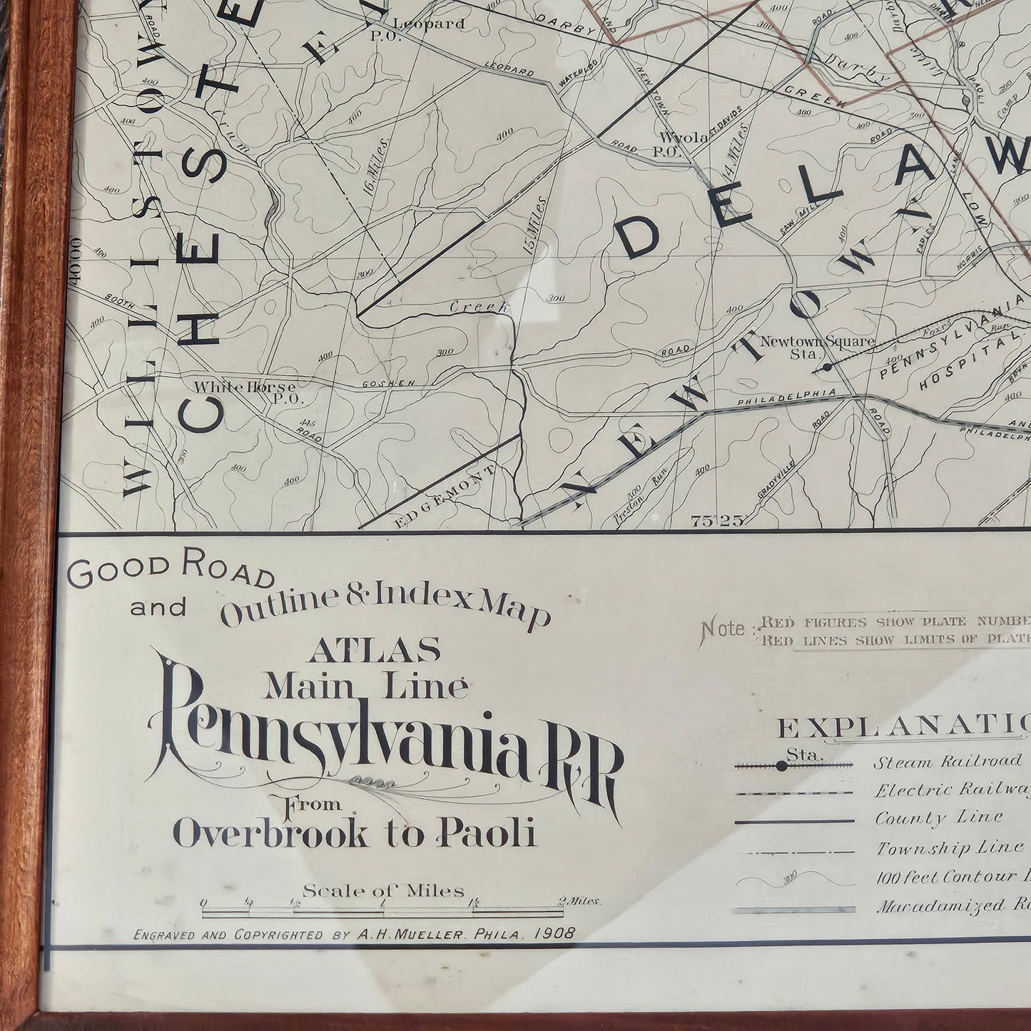 Vintage The Main Line Pennsylvania RR From Overbrook to Paoli Historic