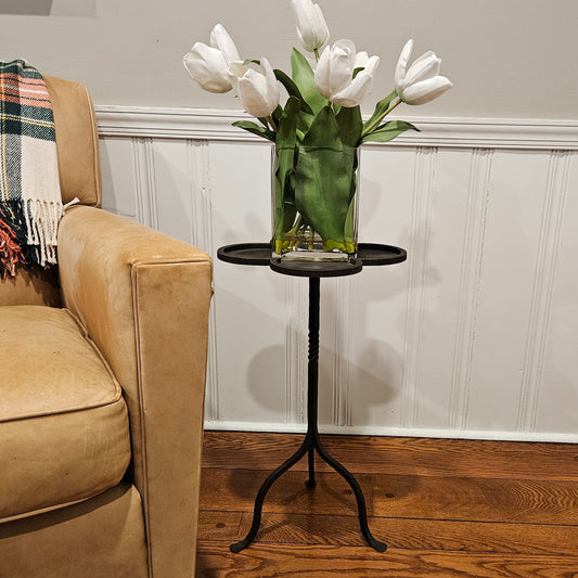 Decorative Metal Clover Shaped Three Legged Side Table