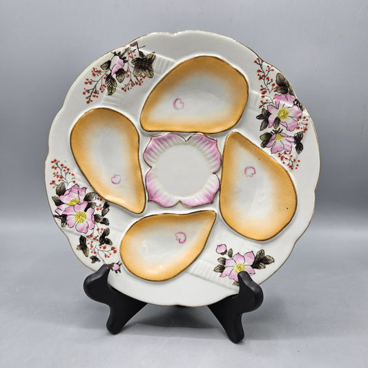 Vintage Hand Painted Colorful Nippon Oyster Plate ~ 4 Available
