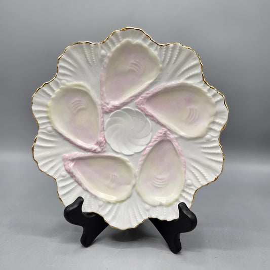 Vintage Hand Painted Pink Oyster Plate ~ 3 Available