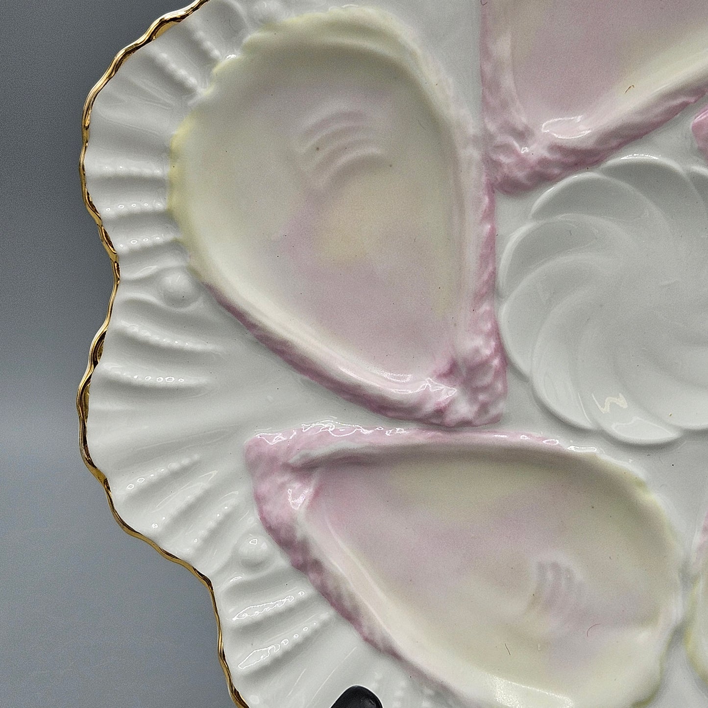 Vintage Hand Painted Pink Oyster Plate ~ 3 Available