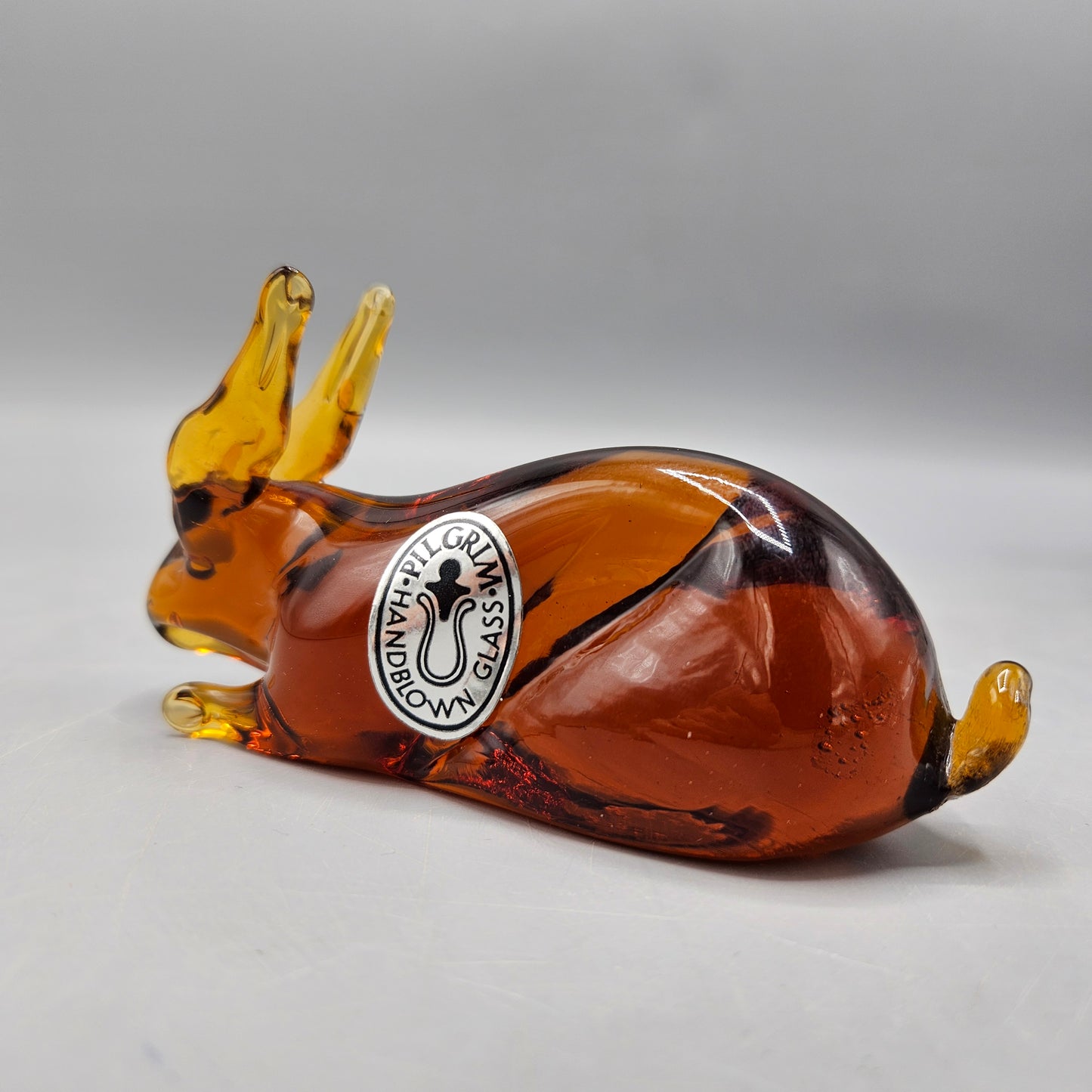Vintage Pilgrim Art Glass Amber Bunny