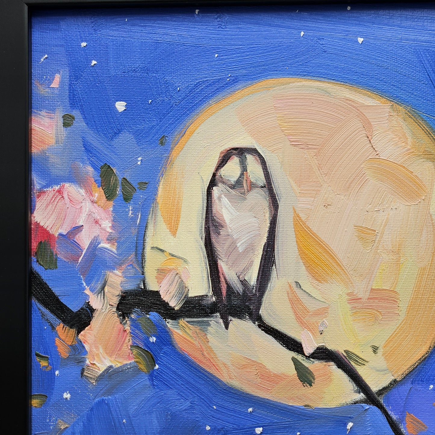 "The Night Owl" Jose Trujillo Oil Painting on Canvas of Owl