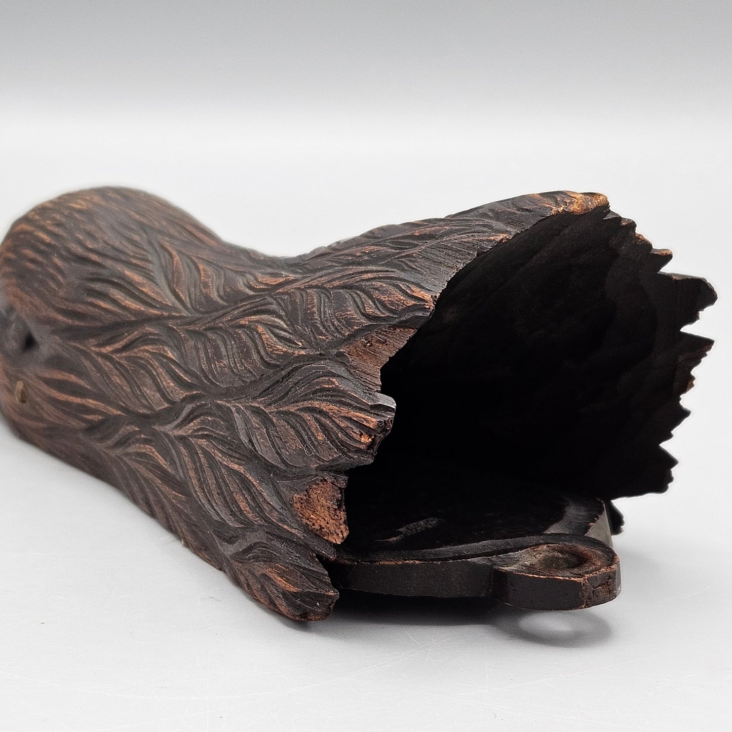 Antique Carved Wooden Bird Head Black Forest Paper Clip Letter Holder